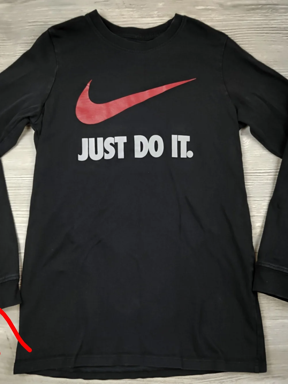 Nike COTTON Boys Long Sleeve T-Shirt Sz Medium (10-12) Black 